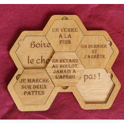 Présentoir à dessous de verre humoristique – 6 dessous gravés + dessou
