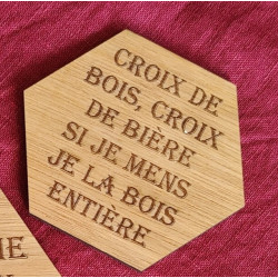 Présentoir à dessous de verre humoristique – 6 dessous gravés + dessou