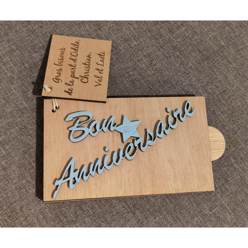 Enveloppe Cadeau en Bois Personnalisable | Bon Anniversaire Original Enveloppe Cadeau en Bois Personnalisable | Bon Anniversaire Original