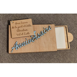 Enveloppe Cadeau en Bois Personnalisable | Bon Anniversaire Original